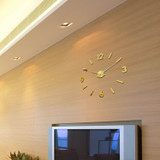DIY 3D Wall Clock Modern Large Home Decor Sticker Frameless Black Mirror For Office Living Room Bedroom Kitchen Bar Large Number Clock
