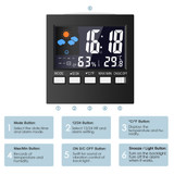 Loskii DC-001 Digital Temperature Humidity Alarm Clocks LCD Weather Station Display Clock