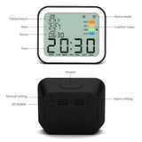 Loskii DC-13 Digital Alarm Clock Black Optional Snooze Function Travel Clock Home Travel