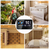 Loskii DC-002 Digital Weather Station Thermometer Hygrometer Alarm Clock with Colorful LED Display Smart Sound Control Calendar Backlight Function