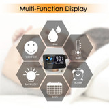 Loskii DC-002 Digital Weather Station Thermometer Hygrometer Alarm Clock with Colorful LED Display Smart Sound Control Calendar Backlight Function
