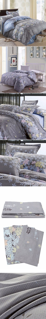 3 Or 4pcs Rosemary Flower Reactive Printing Bedding Sets Pillowcase Quilt Duvet Cover