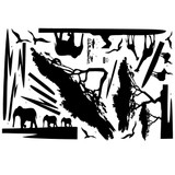 African Elephant Animals Wall Stickers Black Mural Home Decal Removable Art Vinyl Room Decor DIY