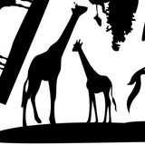African Elephant Animals Wall Stickers Black Mural Home Decal Removable Art Vinyl Room Decor DIY
