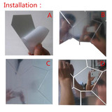 18cm 7Pcs DIY Acrylic Modern Mirror Decal Art Mural Wall Sticker Home Decor Removable Stickers