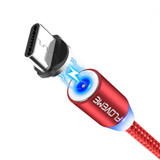 FLOVEME 2A Type C LED Magnetic Braided Fast Charging Phone Data Cable 1m For Oneplus 5t Xiaomi 6 Mi A1 S9 S9+