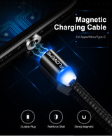 FLOVEME 2A Type C LED Magnetic Braided Fast Charging Phone Data Cable 1m For Oneplus 5t Xiaomi 6 Mi A1 S9 S9+