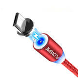 FLOVEME Micro USB LED Magnetic Braided Fast Charging Cable 1m For Redmi Note 4 4X S7 Edge S6