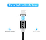 FLOVEME Micro USB LED Magnetic Braided Fast Charging Cable 1m For Redmi Note 4 4X S7 Edge S6