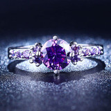 Purple Amethyst Solitaire Ring Purple Amethyst Solitaire Ring