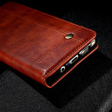 Leather Case For iPhone 6 Plus 6s 7 Plus Wallet Cover Luxury Brown Flip case