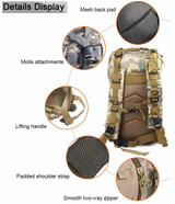 Hiking Trekking Backpack - Camouflage Military Bag - Outdoor Backpack for Trekking and Hiking