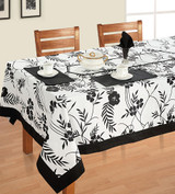 Black and White Floral - Tablecloth