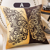 45cm x 45cm - Butterfly Vintage Black Brown Pillow Cushion Cover for Home Decor 51402