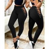 WEPBEL Women's Jeans High Waist Stretch Skinny Denim Pants Ladies Autumn Winter Blue Black Plaid Elastic Slim Pencil Trousers