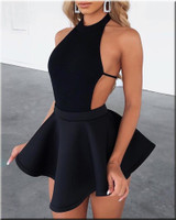 2020 Women's New Black Backless Sexy Jumpsuit Can Wear a Two-Piece Suit-Jumpsuit + Skirt 2020 Women's New Black Backless Sexy Jumpsuit Can Wear a Two-Piece Suit-Jumpsuit + Skirt