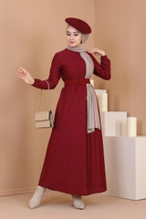 Gathered Sleeve Hijab Dress Dubai Abaya Muslim Sets Fashion Abayas for Vestidos Musluman Dress Women Kaftan Musulman Hijab Robe