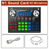 bm 800 Microphone N1 Sound Card Kits BM800 Condenser Microphone for Phone Computer Karaoke Singing Gaming Studio Recording Mic