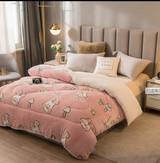 Quilt    Winter Blanket  Double-sided Velvet Quilt   Cashmere   Cotton  Warm  Four Seasons Plush Comforter