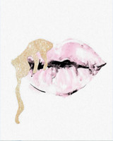 Abstract Pink Woman Perfume Lips, Leaves And Trunks, Nordic Canvas Posters, Decorative Paintings, Modern Life Murals