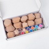 16 Piece Nordic Style Stacking Wooden Stones Set Balancing Blocks Block Natural Wood Toy Open-ended Educational Montessori Toy