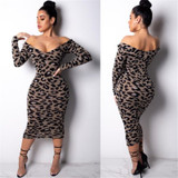 2020 Sexy Leopard Print Dress Women Boho Midi Dresses Casual Long Sleeve Party Dress New V-neck Skinny Pencil Dresses Vestidos 2020 Sexy Leopard Print Dress Women Boho Midi Dresses Casual Long Sleeve Party Dress New V-neck Skinny Pencil Dresses Vestidos