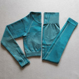 Women Seamless Yoga Set Fitness Sports Suits GYM Cloth Yoga Long Sleeve Shirts High Waist Running Leggings Workout Clothing