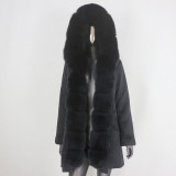 BLUENESSFAIR 2020 Waterproof Long Parka Real Fur Coat Natural Fox Fur Collar Hood Outerwear Winter Jacket Women Warm Streetwear
