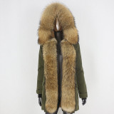 BLUENESSFAIR 2020 Waterproof Long Parka Real Fur Coat Natural Fox Fur Collar Hood Outerwear Winter Jacket Women Warm Streetwear