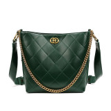 Fashion Bucket Bag Plaid PU Leather Crossbody Bags For Women Luxury Handbags Women Bags Designer Chain Women Shoulder Bag