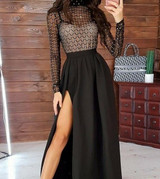 2020 Ladies Girls Dress New Sexy Rhinestones Mesh Hollow Out Transparent Long Sleeve Dress Fishnet Party Slim Two Styles Dresses