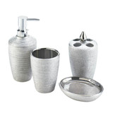 SILVER SHIMMER BATH ACCESSORY SET