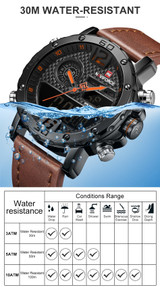 Mens Watches To Luxury Brand Men Leather Sports Watches NAVIFORCE Men's Quartz LED Digital Clock Waterproof Military Wrist Watch