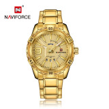 NAVIFORCE Luxury Brand Mens Sport Watch Gold Full Steel Quartz Watches Men Date Waterproof Military Clock Man relogio masculino NAVIFORCE Luxury Brand Mens Sport Watch Gold Full Steel Quartz Watches Men Date Waterproof Military Clock Man relogio masculino