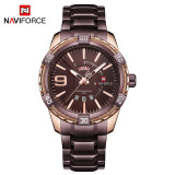 NAVIFORCE Luxury Brand Mens Sport Watch Gold Full Steel Quartz Watches Men Date Waterproof Military Clock Man relogio masculino NAVIFORCE Luxury Brand Mens Sport Watch Gold Full Steel Quartz Watches Men Date Waterproof Military Clock Man relogio masculino