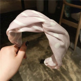 Haimeikang Solid Color Cloth Cross Hairband Headband Turban for Women Lady Wide Plastic Hair Hoop Bezel Hair Bands Accessories