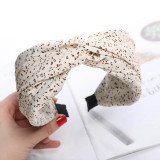 Haimeikang Solid Color Cloth Cross Hairband Headband Turban for Women Lady Wide Plastic Hair Hoop Bezel Hair Bands Accessories