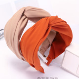 Haimeikang Solid Color Cloth Cross Hairband Headband Turban for Women Lady Wide Plastic Hair Hoop Bezel Hair Bands Accessories