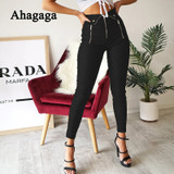 2019 High Waist Skinny Pencil Pant Women Trousers Black Elastic Push Up Bodycon Pants Female Casual Winter Autumn Zipper Trouser