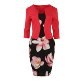 Fantaist Women Fall One Piece Patchwork Floral Print Elegant Business Party Formal Office Plus Size Bodycon Pencil Work Dresses Fantaist Women Fall One Piece Patchwork Floral Print Elegant Business Party Formal Office Plus Size Bodycon Pencil Work Dresses