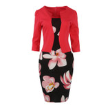 Fantaist Women Fall One Piece Patchwork Floral Print Elegant Business Party Formal Office Plus Size Bodycon Pencil Work Dresses Fantaist Women Fall One Piece Patchwork Floral Print Elegant Business Party Formal Office Plus Size Bodycon Pencil Work Dresses