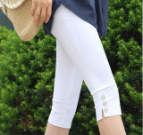 Hot Women Summer Casual Ladies Women's Slim Stretch Female Leggings Pants Crops Skinny Knee Elastic Calf Length Pencil Capris