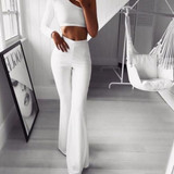Summer Autumn Solid Elegant Female Lady Women's Palazzo Flared Wide Killer Legs Pants High Waist OL Ladies Career Long Trousers