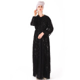 2019 Dubai Kaftan Abaya Muslim Party Abaya Women Arabic Lace Sequins Embroidery Turkey Islam Prayer Robe Muslim Clothes