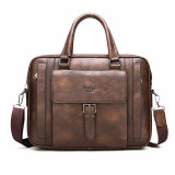 JEEP BULUO Big Size Men Briefcase Bags For 15.6 inches Laptop Split Leather Business Handbag Male Shoulder Travel Bag office