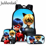 Jackherelook Girls School Bags Cartoon Ladybug Girl Print Primary Children Backpack School Women Rucksack Plecak Mochila Escolar