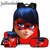 Jackherelook Girls School Bags Cartoon Ladybug Girl Print Primary Children Backpack School Women Rucksack Plecak Mochila Escolar
