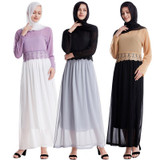 Lace Abayas For Women Islamic Clothing Hijab Flowers Embroidery Muslim Maxi Dress Bangladesh Kaftan Dubai Turkey Long Robe 2019