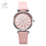 Shengke Women's Watches Luxury Ladies Watch Leather Watches For Women Fashion Bayan Kol Saati Diamond Reloj Mujer 2019