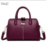 Fashion Patchwork Genuine Leather Women's Handbags Luxury Shoulder CrossBody Bag Ladies Messenger Bags Boston Women Tote Bags